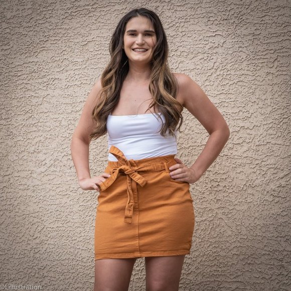 Dresses & Skirts - Paperbag Waist Denim Mini Skirt